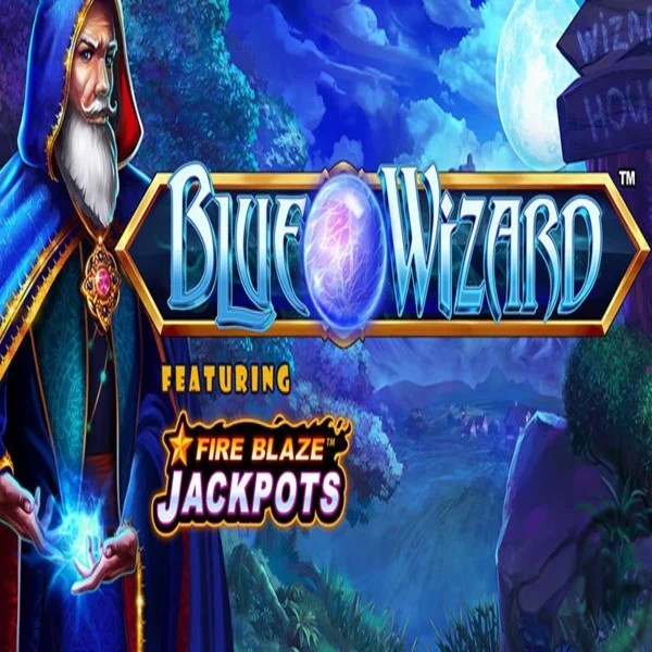 Play Blue Wizard Fire Blaze Jackpots slot by Rarestone Gaming on crownsplaycasino.com