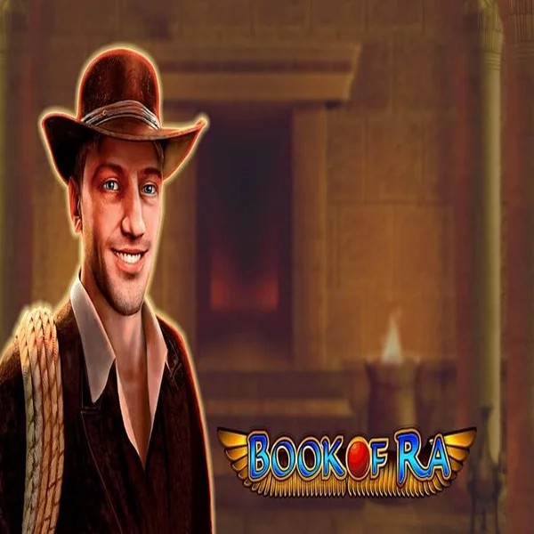 Slots logo of Book of Ra from Greentube at CrownPlay Casino