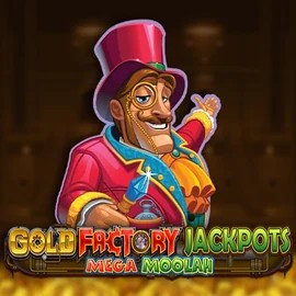 Gold Factory Jackpots Mega Moolah logo by Aurum Signature Studios CrownPlay Casino