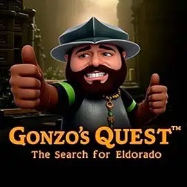 Gonzo's Quest slot logo by NetEnt at CrownPlay Casino
