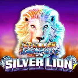 Stellar Jackpots with Silver Lion slot logo by Lightning Box Game at CrownPlay Casino